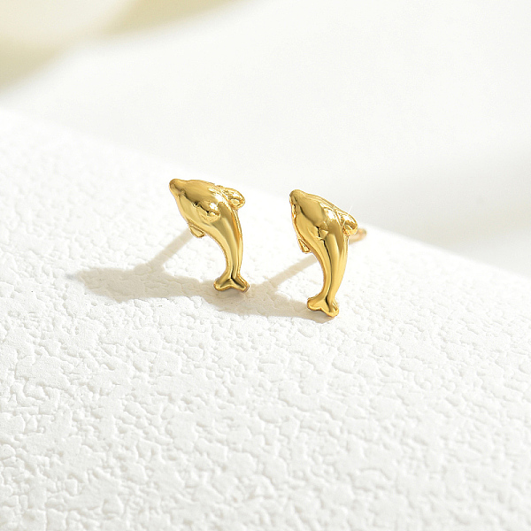 PandaHall Real 18K Gold Plated Elegant Vintage Casual Fashion Stainless Steel Dolphin Stud Earrings for Women Stainless Steel Dolphin
PandaHall Real 18K Gold Plated Elegant Vintage Casual Fashion Stainless Steel Dolphin Stud Earrings for Women Stainless Steel Dolphin