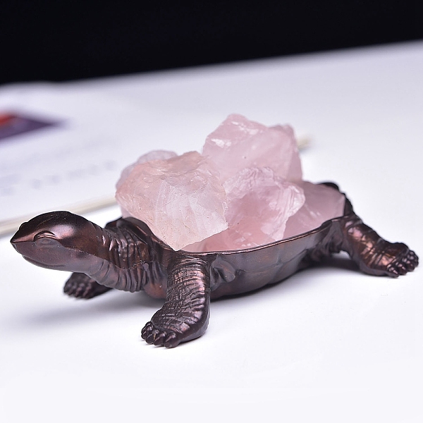 PandaHall Nuggets Natural Rose Quartz Ornaments, with Metal Sea Turtle Holder for Home Office Home Feng Shui Decoration, 115x85mm Rose...
PandaHall Nuggets Natural Rose Quartz Ornaments, with Metal Sea Turtle Holder for Home Office Home Feng Shui Decoration, 115x85mm Rose...