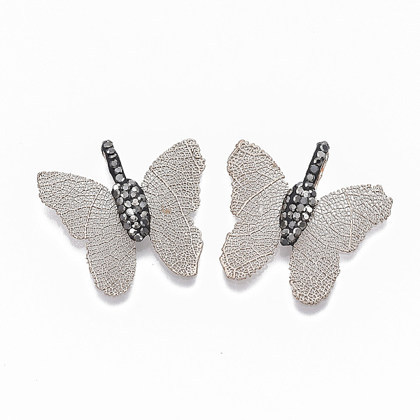 PandaHall Iron Pendants, Electroplate Natural Leaf, with Polymer Clay Rhinestone, Butterfly, Jet Hematite, Rose Gold, PP11(1.7~1.8mm)...
PandaHall Iron Pendants, Electroplate Natural Leaf, with Polymer Clay Rhinestone, Butterfly, Jet Hematite, Rose Gold, PP11(1.7~1.8mm)...