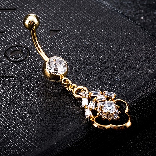 PandaHall Brass Cubic Zirconia Navel Ring, Belly Rings, with Surgical Stainless Steel Bar, Cadmium Free & Lead Free, Real 18K Gold Plated..., Clear
PandaHall Brass Cubic Zirconia Navel Ring, Belly Rings, with Surgical Stainless Steel Bar, Cadmium Free & Lead Free, Real 18K Gold Plated..., Clear