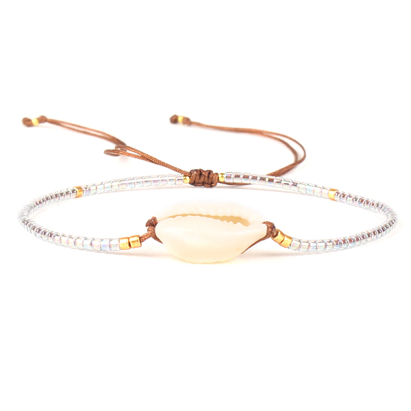 PandaHall Natural Cowrie Shell & Seed Braided Bead Bracelet, Adjustable Bracelet for Women, White, 11 inch(28cm) Shell White
PandaHall Natural Cowrie Shell & Seed Braided Bead Bracelet, Adjustable Bracelet for Women, White, 11 inch(28cm) Shell White