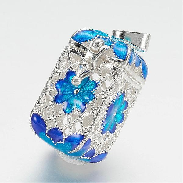 PandaHall Brass Prayer Box Pendants, with Enamel, Cuboid with Flower, Blue, Silver Color Plated, 28x18x14mm, Hole: 3.5x6mm Brass Cuboid Blue
PandaHall Brass Prayer Box Pendants, with Enamel, Cuboid with Flower, Blue, Silver Color Plated, 28x18x14mm, Hole: 3.5x6mm Brass Cuboid Blue