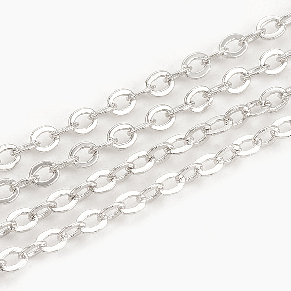 PandaHall 3.28 Feet Brass Cable Chains, Soldered, Flat Oval, Real Platinum Plated, 2.5x2x0.2mm Brass
PandaHall 3.28 Feet Brass Cable Chains, Soldered, Flat Oval, Real Platinum Plated, 2.5x2x0.2mm Brass