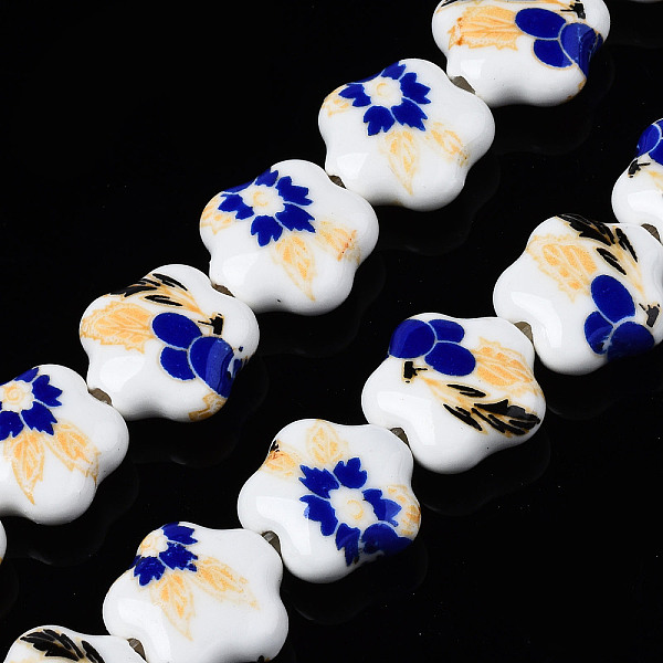PandaHall Handmade Porcelain Ceramic Beads Strands, Flower Printed, Flower, Blue, 14x15x6mm, Hole: 1.8mm, about 23pcs/strand, 12.4 inches...
PandaHall Handmade Porcelain Ceramic Beads Strands, Flower Printed, Flower, Blue, 14x15x6mm, Hole: 1.8mm, about 23pcs/strand, 12.4 inches...