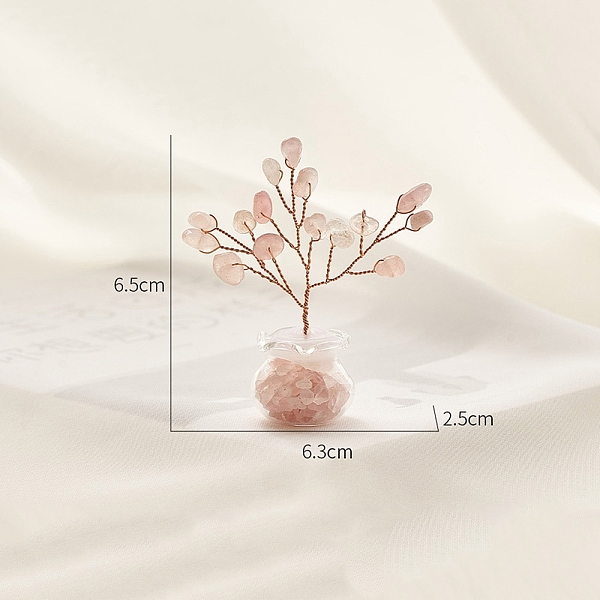 PandaHall Natural Rose Quartz Chips Tree Decorations, Copper Wire Feng Shui Energy Stone Gift for Home Desktop Decoration, 65x63x25mm Rose...
PandaHall Natural Rose Quartz Chips Tree Decorations, Copper Wire Feng Shui Energy Stone Gift for Home Desktop Decoration, 65x63x25mm Rose...