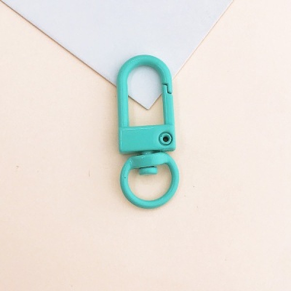 PandaHall Baking Painted Alloy Swivel Clasps, Swivel Snap Hook, with Iron Findings, Pale Turquoise, 33.5x13x5mm, Hole: 6x9.5mm Alloy Cyan
PandaHall Baking Painted Alloy Swivel Clasps, Swivel Snap Hook, with Iron Findings, Pale Turquoise, 33.5x13x5mm, Hole: 6x9.5mm Alloy Cyan