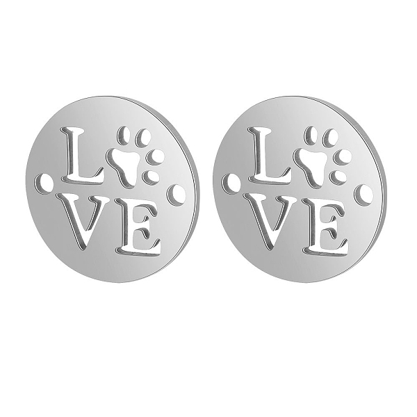 PandaHall 304 Stainless Steel Links connectors, Laser Cut, Flat Round with Dog Paw Prints and Word Love, Stainless Steel Color, 11.5x1mm...
PandaHall 304 Stainless Steel Links connectors, Laser Cut, Flat Round with Dog Paw Prints and Word Love, Stainless Steel Color, 11.5x1mm...