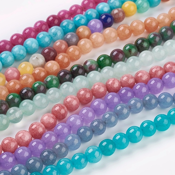 PandaHall Natural White Jade Beads Strands, Dyed, Round, Mixed Color, 8mm, Hole: 1mm, about 48pcs/Strand White Jade Round Multicolor
PandaHall Natural White Jade Beads Strands, Dyed, Round, Mixed Color, 8mm, Hole: 1mm, about 48pcs/Strand White Jade Round Multicolor