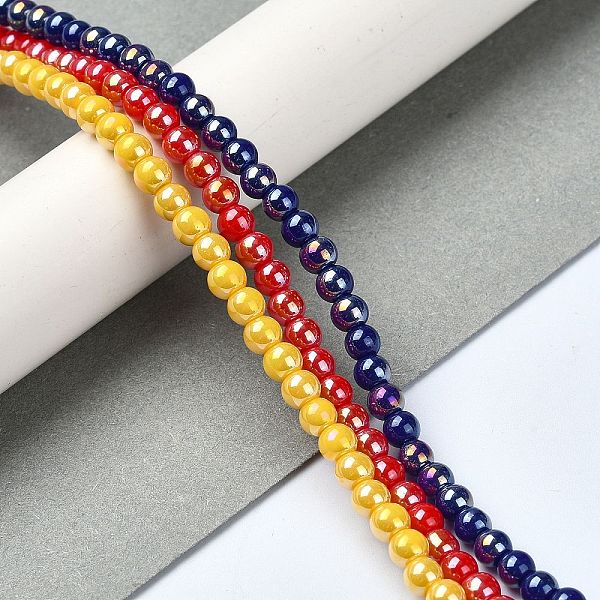 PandaHall Electroplate Opaque Glass Beads Strands, AB Color Plated, Round, Mixed Color, 4~4.5mm, Hole: 1mm, about 96~100pcs/strand..., Multicolor
PandaHall Electroplate Opaque Glass Beads Strands, AB Color Plated, Round, Mixed Color, 4~4.5mm, Hole: 1mm, about 96~100pcs/strand..., Multicolor