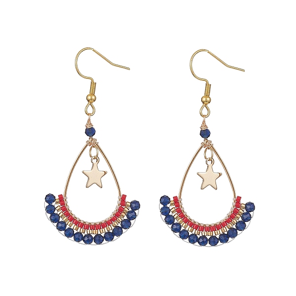PandaHall Synthetic Spinel Beaded Teardrop with Star Dangle Earrings, 304 Stainless Steel Wire Wrap Jewelry, 56x28mm Spinel
PandaHall Synthetic Spinel Beaded Teardrop with Star Dangle Earrings, 304 Stainless Steel Wire Wrap Jewelry, 56x28mm Spinel