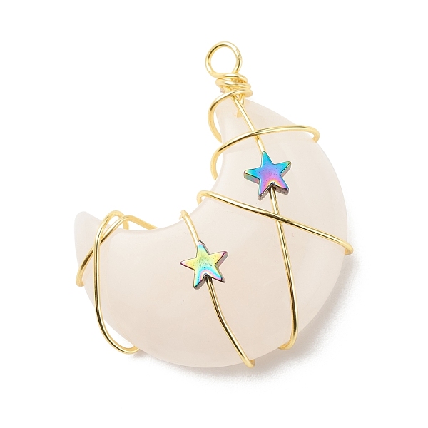 PandaHall Natural Rose Quartz Copper Wire Wrapped Pendants, with Electroplate Non-magnetic Star Synthetic Hematite, Golden, Moon...
PandaHall Natural Rose Quartz Copper Wire Wrapped Pendants, with Electroplate Non-magnetic Star Synthetic Hematite, Golden, Moon...