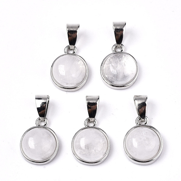 PandaHall Natural Crackle Quartz Pendants, with Platinum Tone Brass Settings and Platinum Tone Iron Snap on Bails, Half Round/Dome...
PandaHall Natural Crackle Quartz Pendants, with Platinum Tone Brass Settings and Platinum Tone Iron Snap on Bails, Half Round/Dome...