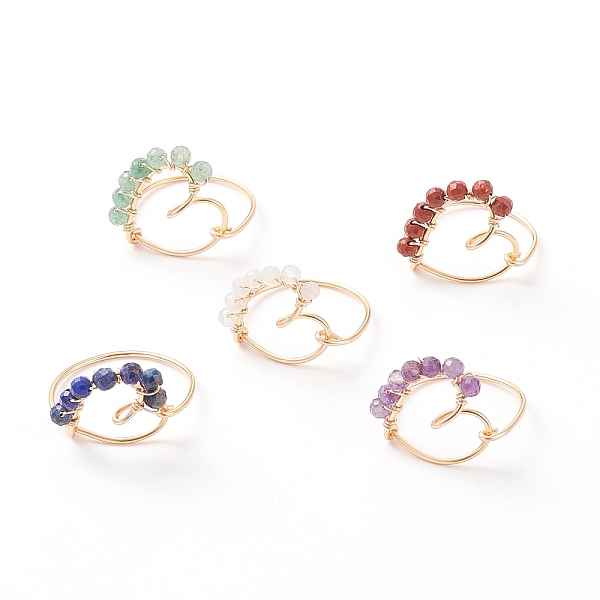 PandaHall Natural Gemstone Beaded Heart Finger Ring, Golden Plated Copper Wire Wrapped Jewelry for Women, US Size 9(18.9mm) Mixed Stone
PandaHall Natural Gemstone Beaded Heart Finger Ring, Golden Plated Copper Wire Wrapped Jewelry for Women, US Size 9(18.9mm) Mixed Stone