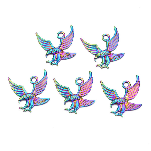 PandaHall Ion Plating(IP) 304 Stainless Steel Pendants, Eagle, Rainbow Color, 35.5x30x3mm, Hole: 3.5mm 304 Stainless Steel Bird
PandaHall Ion Plating(IP) 304 Stainless Steel Pendants, Eagle, Rainbow Color, 35.5x30x3mm, Hole: 3.5mm 304 Stainless Steel Bird