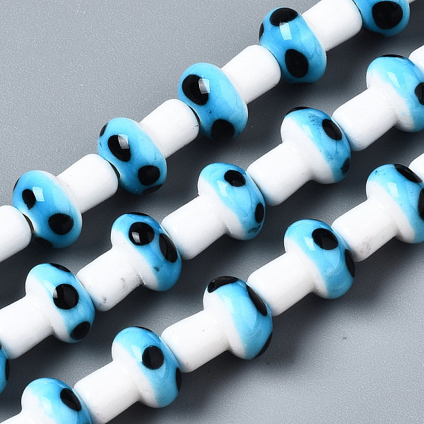 PandaHall Handmade Porcelain Ceramic Beads Strands, Mushroom, Dodger Blue, 12x10mm, Hole: 1.5mm, about 25pcs/strand, 11.81 inch(30cm)...
PandaHall Handmade Porcelain Ceramic Beads Strands, Mushroom, Dodger Blue, 12x10mm, Hole: 1.5mm, about 25pcs/strand, 11.81 inch(30cm)...