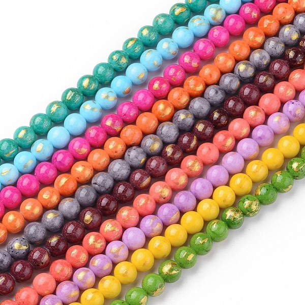 PandaHall Natural Mashan Jade Beads Strands, with Gold Foil, Dyed, Round, Mixed Color, 6mm, Hole: 1mm, about 70pcs/strand, 15.75 inch(40cm)..., Multicolor
PandaHall Natural Mashan Jade Beads Strands, with Gold Foil, Dyed, Round, Mixed Color, 6mm, Hole: 1mm, about 70pcs/strand, 15.75 inch(40cm)..., Multicolor