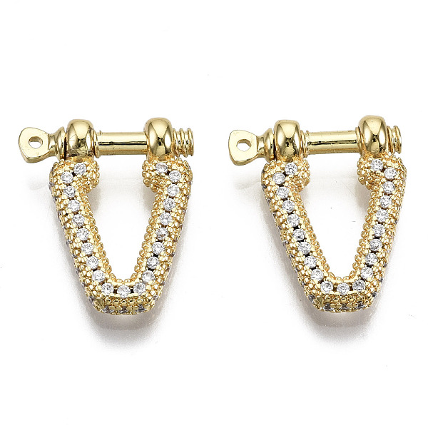 PandaHall Brass Micro Pave Clear Cubic Zirconia D-Ring Anchor Shackle Clasps, for Bracelets Making, Nickel Free, V Shape, Real 16K Gold...
PandaHall Brass Micro Pave Clear Cubic Zirconia D-Ring Anchor Shackle Clasps, for Bracelets Making, Nickel Free, V Shape, Real 16K Gold...