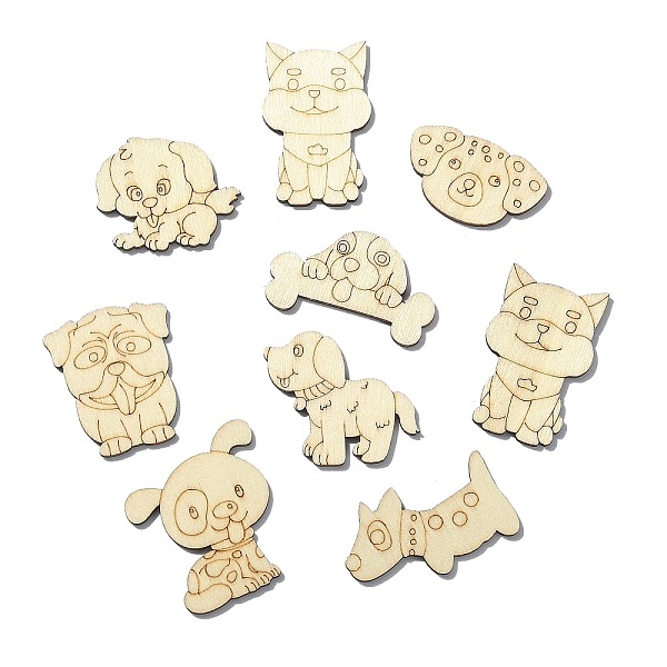 PandaHall Unfinished Wood Cutouts, for Children DIY Craft Toy, Dog, 2.05~3.45x2~3.45x0.2cm, 9 styles, 100pcs/bag Wood Dog Orange
PandaHall Unfinished Wood Cutouts, for Children DIY Craft Toy, Dog, 2.05~3.45x2~3.45x0.2cm, 9 styles, 100pcs/bag Wood Dog Orange
