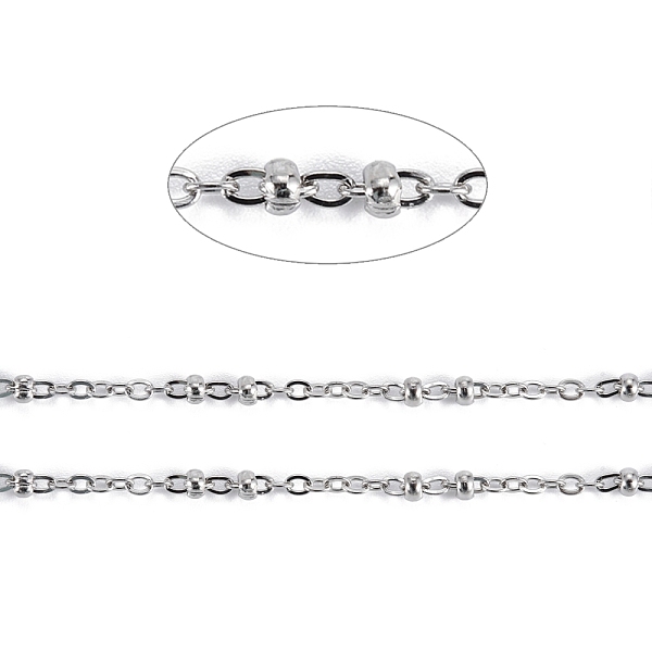 PandaHall 304 Stainless Steel Satellite Chains, Unwelded, with Spool, Stainless Steel Color, 2x2.7x0.3mm, 10m/roll 304 Stainless Steel
PandaHall 304 Stainless Steel Satellite Chains, Unwelded, with Spool, Stainless Steel Color, 2x2.7x0.3mm, 10m/roll 304 Stainless Steel