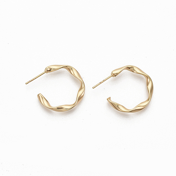 PandaHall Semicircular Brass Stud Earrings, Half Hoop Earrings, Twited Letter C Shape, Nickel Free, Real 18K Gold Plated, 23.5x22x3mm, Pin...
PandaHall Semicircular Brass Stud Earrings, Half Hoop Earrings, Twited Letter C Shape, Nickel Free, Real 18K Gold Plated, 23.5x22x3mm, Pin...
