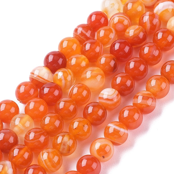 PandaHall Natural Striped Agate/Banded Agate Beads Strands, Dyed & Heated, Round, Coral, 6mm, Hole: 1mm, about 63pcs/strand, 14.57 inch..., Red
PandaHall Natural Striped Agate/Banded Agate Beads Strands, Dyed & Heated, Round, Coral, 6mm, Hole: 1mm, about 63pcs/strand, 14.57 inch..., Red