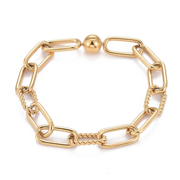 PandaHall Ion Plating(IP) 304 Stainless Steel Paperclip Chain Bracelets, with Fold Over Clasps, Textured, Golden, 7-1/2 inch(19cm) 304...
PandaHall Ion Plating(IP) 304 Stainless Steel Paperclip Chain Bracelets, with Fold Over Clasps, Textured, Golden, 7-1/2 inch(19cm) 304...
