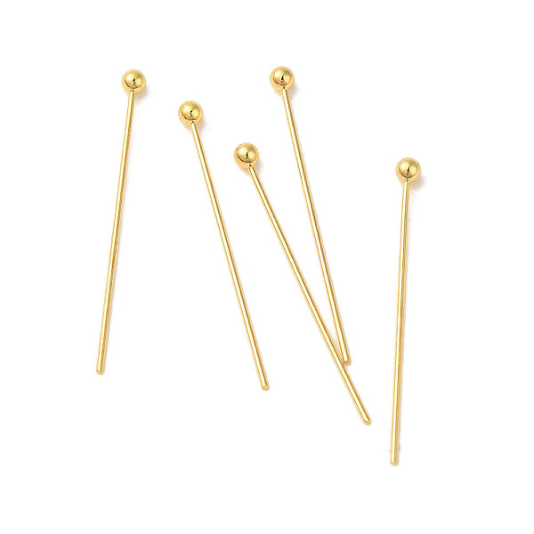 PandaHall 304 Stainless Steel Ball Head Pins, Real 18K Gold Plated, 25x0.5mm, Head: 2mm 304 Stainless Steel
PandaHall 304 Stainless Steel Ball Head Pins, Real 18K Gold Plated, 25x0.5mm, Head: 2mm 304 Stainless Steel