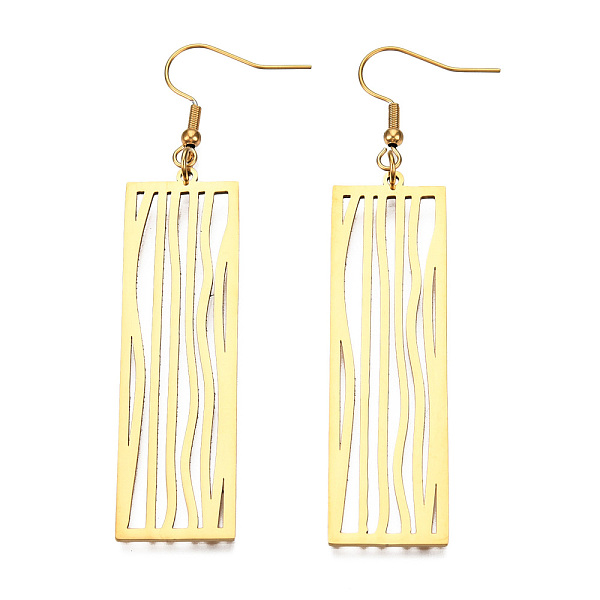 PandaHall 201 Stainless Steel Dangle Earrings, Rectangle, Golden, 77mm, Pin: 0.6mm 201 Stainless Steel
PandaHall 201 Stainless Steel Dangle Earrings, Rectangle, Golden, 77mm, Pin: 0.6mm 201 Stainless Steel