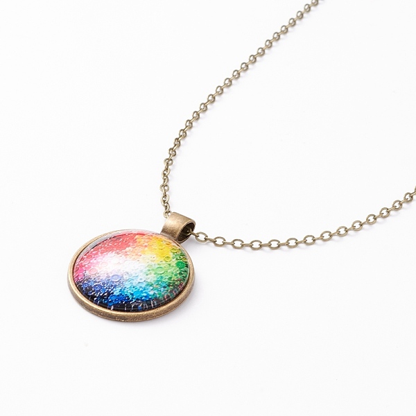 PandaHall Rainbow Pride Necklace, Flat Round with Pattern Pendant Necklace for Men Women, Antique Bronze, Bubble Pattern, 20.08 inch(51cm)...
PandaHall Rainbow Pride Necklace, Flat Round with Pattern Pendant Necklace for Men Women, Antique Bronze, Bubble Pattern, 20.08 inch(51cm)...