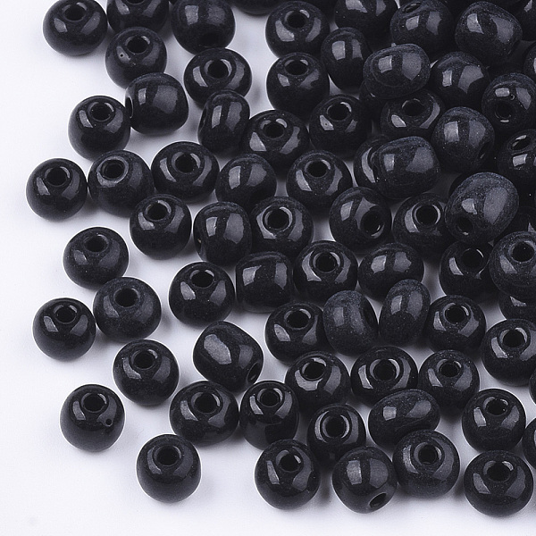PandaHall Baking Paint Glass Seed Beads, Round, Black, 5~6x3~5mm, Hole: 1.2~2mm, about 2500pcs/bag Glass Black
PandaHall Baking Paint Glass Seed Beads, Round, Black, 5~6x3~5mm, Hole: 1.2~2mm, about 2500pcs/bag Glass Black
