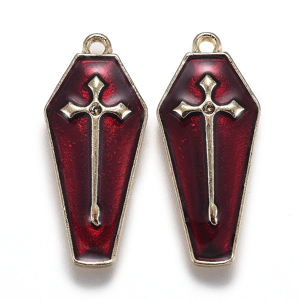 PandaHall Halloween Theme Alloy Enamel Pendants, Red Coffin with Cross, Light Gold, 25.5x11x3mm, Hole: 1.2mm Alloy+Enamel Others Red
PandaHall Halloween Theme Alloy Enamel Pendants, Red Coffin with Cross, Light Gold, 25.5x11x3mm, Hole: 1.2mm Alloy+Enamel Others Red
