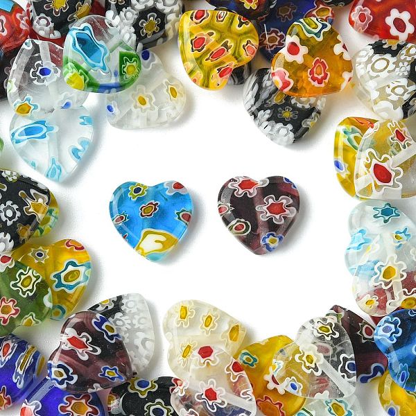 PandaHall 2 Strands Handmade Millefiori Glass Heart Bead Strands, Mixed Color, 12x12x3.5mm, Hole: 1mm Millefiori Lampwork Heart Multicolor
PandaHall 2 Strands Handmade Millefiori Glass Heart Bead Strands, Mixed Color, 12x12x3.5mm, Hole: 1mm Millefiori Lampwork Heart Multicolor