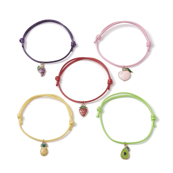 PandaHall Fruit Alloy Enamel Charm Bracelets, Waxed Polyester Adjustable Bracelet, Mixed Shapes, Inner Diameter: 2-1/8~3-1/2 inch(5.5~9cm)..., Multicolor
PandaHall Fruit Alloy Enamel Charm Bracelets, Waxed Polyester Adjustable Bracelet, Mixed Shapes, Inner Diameter: 2-1/8~3-1/2 inch(5.5~9cm)..., Multicolor