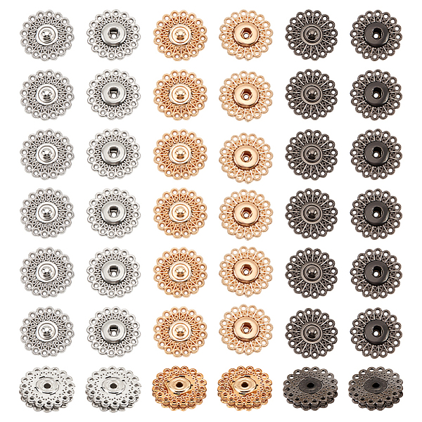 PandaHall 24 Sets Brass Flower Snap Buttons, 20.5mm 3 Colors Vintage Metal Snap Closures Sew On Press Snap Button Fasteners for Jacket...
PandaHall 24 Sets Brass Flower Snap Buttons, 20.5mm 3 Colors Vintage Metal Snap Closures Sew On Press Snap Button Fasteners for Jacket...