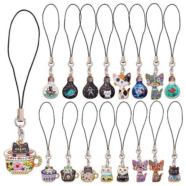PandaHall Alloy Enamel Mobile Strap, with Nylon Cord, Cat Pattern, 10~11.5cm, Pendant: 20~30x19.5~22.5x2~2.5mm, 16pcs/set Alloy+Enamel Cat...
PandaHall Alloy Enamel Mobile Strap, with Nylon Cord, Cat Pattern, 10~11.5cm, Pendant: 20~30x19.5~22.5x2~2.5mm, 16pcs/set Alloy+Enamel Cat...