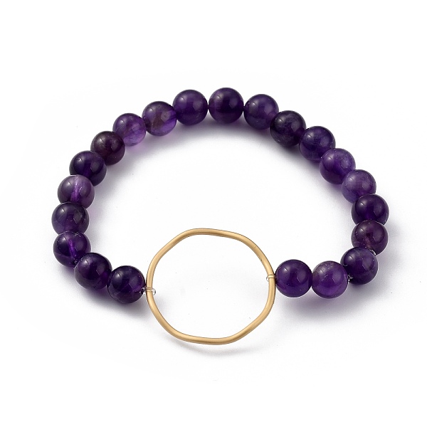PandaHall Round Natural Amethyst Stretch Beaded Bracelets, Link Bracelets, with Matte Gold Color Plated Alloy Linking Ring, Inner Diameter...
PandaHall Round Natural Amethyst Stretch Beaded Bracelets, Link Bracelets, with Matte Gold Color Plated Alloy Linking Ring, Inner Diameter...