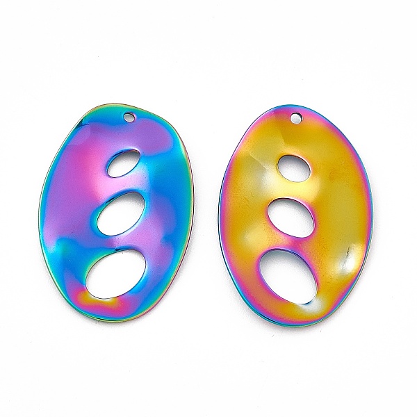 PandaHall Ion Plating(IP) 304 Stainless Steel Pendants, Oval Charm, Rainbow Color, 34x22x1mm, Hole: 1.5mm 304 Stainless Steel Oval
PandaHall Ion Plating(IP) 304 Stainless Steel Pendants, Oval Charm, Rainbow Color, 34x22x1mm, Hole: 1.5mm 304 Stainless Steel Oval