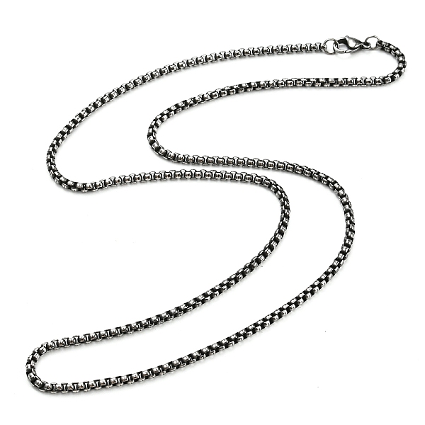 PandaHall 304 Stainless Steel Box Chain Necklace, Gunmetal, 23.90 inch(60.7cm), 3mm 304 Stainless Steel
PandaHall 304 Stainless Steel Box Chain Necklace, Gunmetal, 23.90 inch(60.7cm), 3mm 304 Stainless Steel