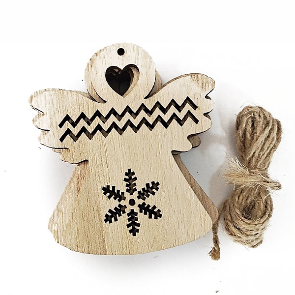 PandaHall Unfinished Wood Pendant Decorations, with Hemp Rope, for Christmas Ornaments, Angel & Fairy, 7.2x6.5cm, 10pcs/bag Wood Angel &...
PandaHall Unfinished Wood Pendant Decorations, with Hemp Rope, for Christmas Ornaments, Angel & Fairy, 7.2x6.5cm, 10pcs/bag Wood Angel &...