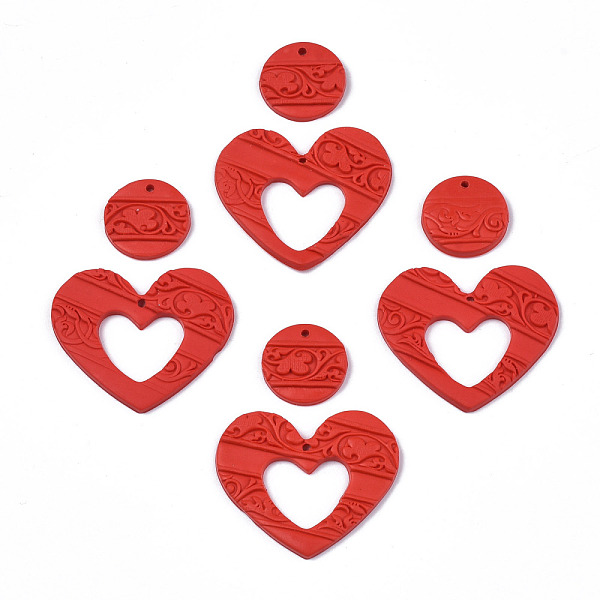 PandaHall Handmade Polymer Clay Pendants, Embossed, Heart & Flat Round, Red, 18~32x18~38x3mm, Hole: 1.6~1.8mm, 2pcs/set Polymer Clay Mixed...
PandaHall Handmade Polymer Clay Pendants, Embossed, Heart & Flat Round, Red, 18~32x18~38x3mm, Hole: 1.6~1.8mm, 2pcs/set Polymer Clay Mixed...