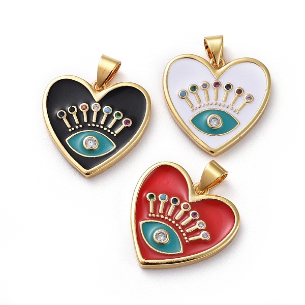 PandaHall Brass Micro Pave Cubic Zirconia Pendants, with Enamel, Heart with Eye, Golden, Mixed Color, 19x19.5x2.5mm, Hole: 3.5x5mm..., Multicolor
PandaHall Brass Micro Pave Cubic Zirconia Pendants, with Enamel, Heart with Eye, Golden, Mixed Color, 19x19.5x2.5mm, Hole: 3.5x5mm..., Multicolor