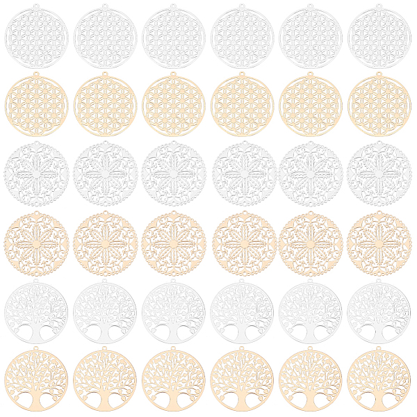 PandaHall Unicraftale 36Pcs 6 Style Rack Plating Brass Filigree Pendants, Long-Lasting Plated, Flat Round with Flower & Tree of Life Charm...
PandaHall Unicraftale 36Pcs 6 Style Rack Plating Brass Filigree Pendants, Long-Lasting Plated, Flat Round with Flower & Tree of Life Charm...
