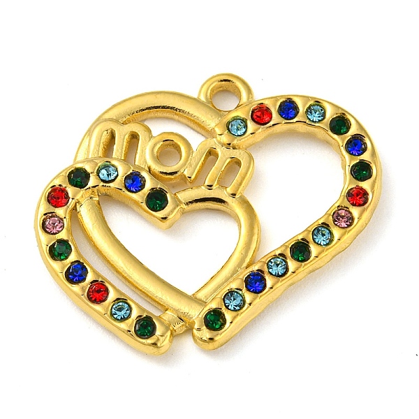 PandaHall Ion Plating(IP) Real 18K Gold Plated 304 Stainless Steel Rhinestone Pendants, Heart with Word Mom Charms, for Mother's Day..., Multicolor
PandaHall Ion Plating(IP) Real 18K Gold Plated 304 Stainless Steel Rhinestone Pendants, Heart with Word Mom Charms, for Mother's Day..., Multicolor