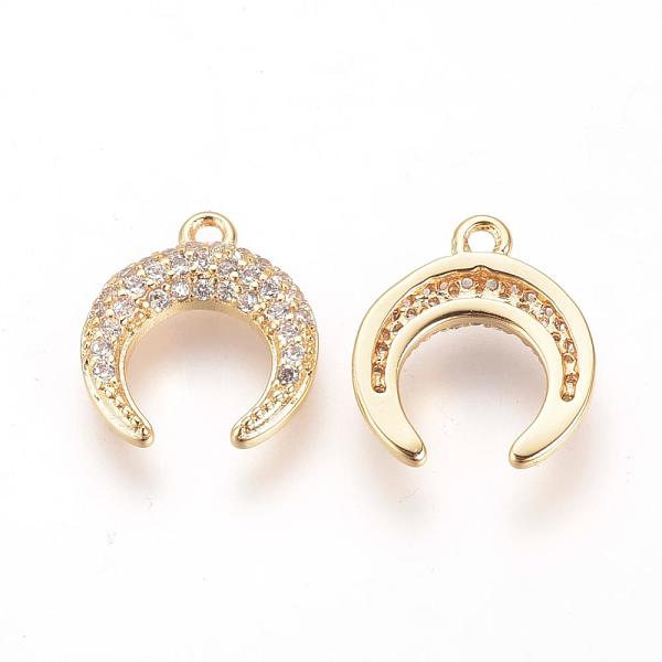 PandaHall Brass Micro Pave Cubic Zirconia Pendants, Nickel Free, Double Horn/Crescent Moon, Golden, 13x11.5x2mm, Hole: 1.5mm Brass+Cubic...
PandaHall Brass Micro Pave Cubic Zirconia Pendants, Nickel Free, Double Horn/Crescent Moon, Golden, 13x11.5x2mm, Hole: 1.5mm Brass+Cubic...