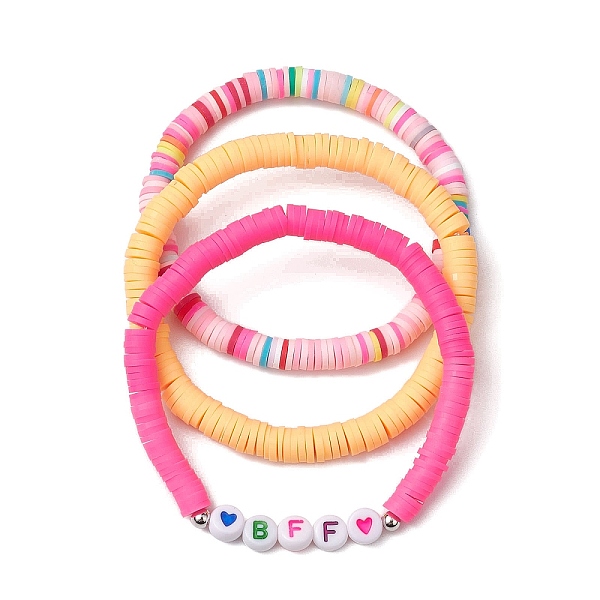 PandaHall 3Pcs 3 Colors Polymer Clay Disc Beaded Stretch Bracelet Sets, BFF Stackable Bracelets for Women, Mixed Color, Inner Diameter..., Multicolor
PandaHall 3Pcs 3 Colors Polymer Clay Disc Beaded Stretch Bracelet Sets, BFF Stackable Bracelets for Women, Mixed Color, Inner Diameter..., Multicolor