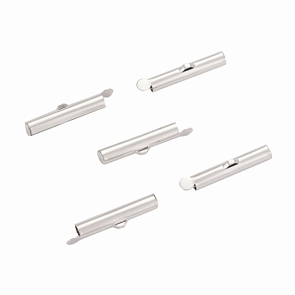 PandaHall Brass Slide On End Clasp Tubes, Slider End Caps, Platinum, 26x5mm, Hole: 1mm ,Inner Diameter: 2mm Brass
PandaHall Brass Slide On End Clasp Tubes, Slider End Caps, Platinum, 26x5mm, Hole: 1mm ,Inner Diameter: 2mm Brass