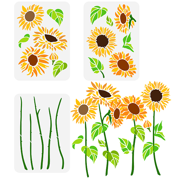 PandaHall FINGERINSPIRE 3PCS Sunflower Stencils 8.3x11.7inch Hollow Out Painting Stencils Flower Disk Stencils Flower Stalk Stencils Leaves...
PandaHall FINGERINSPIRE 3PCS Sunflower Stencils 8.3x11.7inch Hollow Out Painting Stencils Flower Disk Stencils Flower Stalk Stencils Leaves...