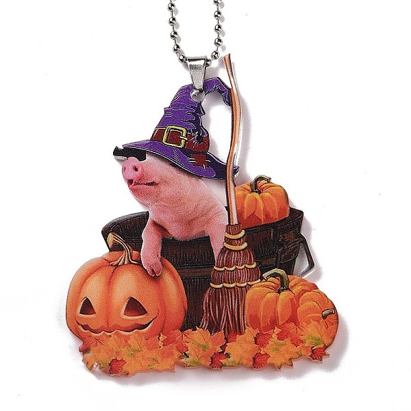 PandaHall Opaque One-sided Printed Acrylic Big Pendants, with Iron, for Halloween, Pig with Pumpkin, Coral, 290x2mm, Hole: 3.5mm..., Red
PandaHall Opaque One-sided Printed Acrylic Big Pendants, with Iron, for Halloween, Pig with Pumpkin, Coral, 290x2mm, Hole: 3.5mm..., Red