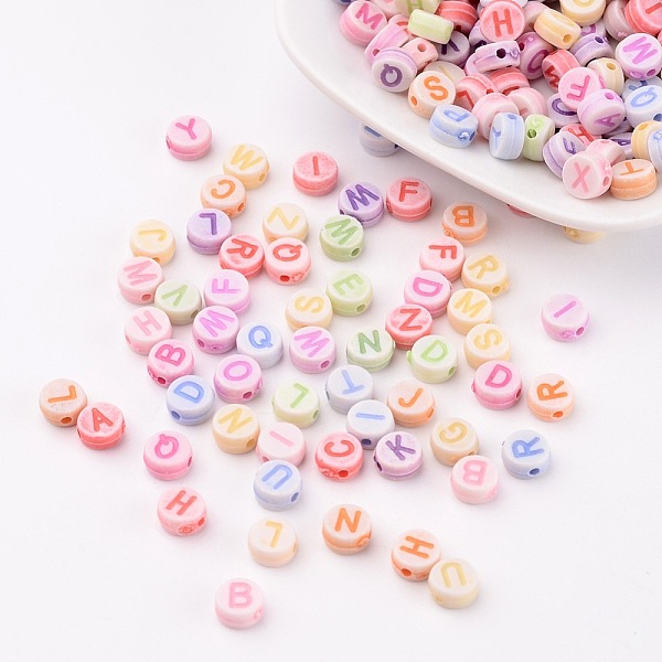 PandaHall Initial Acrylic Beads, Flat Round, Mixed Color, about 7mm in diameter, 3.5mm thick, hole: 2mm, about 3300pcs/500g Acrylic Flat..., Multicolor
PandaHall Initial Acrylic Beads, Flat Round, Mixed Color, about 7mm in diameter, 3.5mm thick, hole: 2mm, about 3300pcs/500g Acrylic Flat..., Multicolor