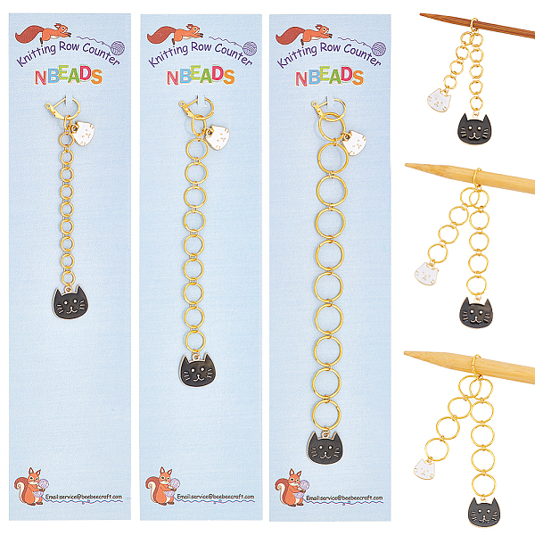 PandaHall 3 Pcs 3 Sizes Cat Charm Knitting Row Counter Chains, Alloy Enamel Charm Row Counter Chains with Brass Ring for Knitting Crochet..., Multicolor
PandaHall 3 Pcs 3 Sizes Cat Charm Knitting Row Counter Chains, Alloy Enamel Charm Row Counter Chains with Brass Ring for Knitting Crochet..., Multicolor